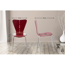 Ensemble de 4 chaises visiteurs Calisto | rouge