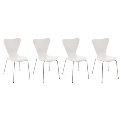 Ensemble de 4 chaises visiteurs Calisto | blanc