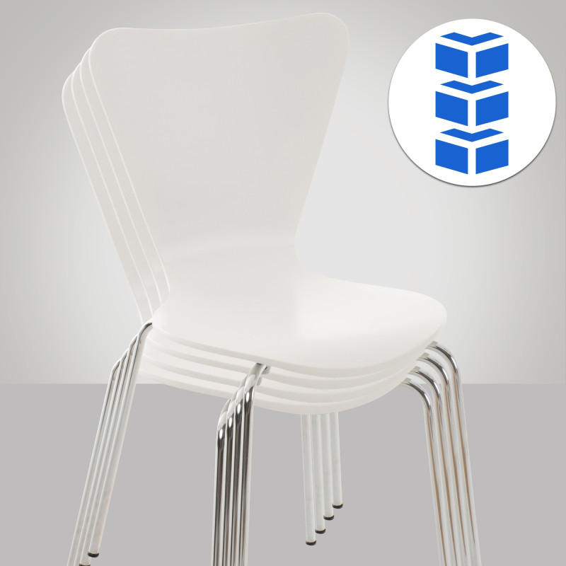 Ensemble de 4 chaises visiteurs Calisto | blanc