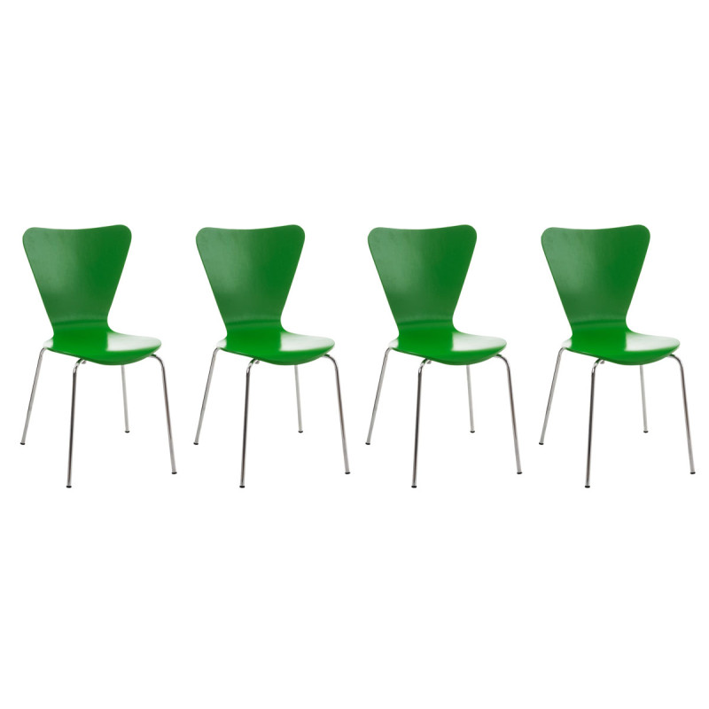 Ensemble de 4 chaises visiteurs Calisto | vert