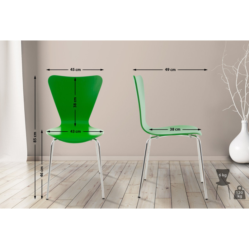 Ensemble de 4 chaises visiteurs Calisto | vert