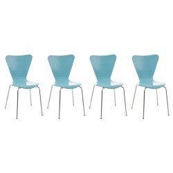 Ensemble de 4 chaises visiteurs Calisto | bleu clair