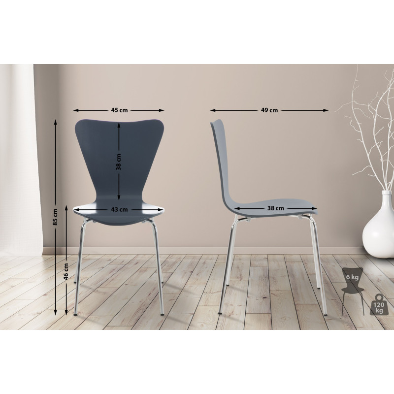 Ensemble de 4 chaises visiteurs Calisto | gris