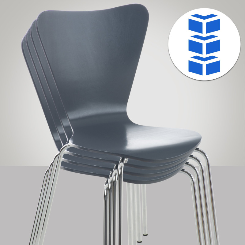 Ensemble de 4 chaises visiteurs Calisto | gris