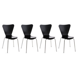 Ensemble de 4 chaises visiteurs Calisto | noir