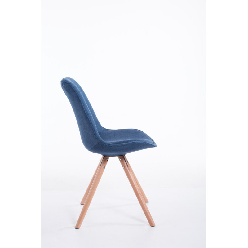 Chaise visiteur Toulouse tissu Natura ronde | bleu