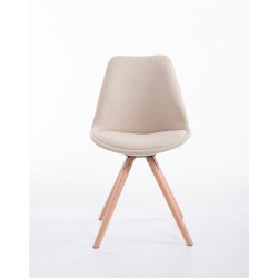 Chaise visiteur Toulouse tissu Natura ronde | crème
