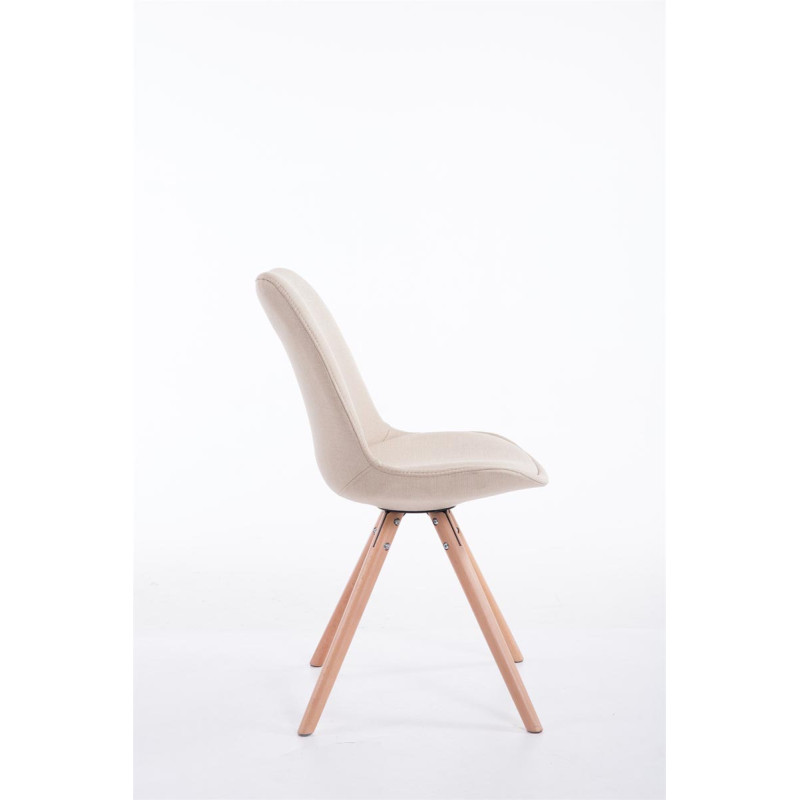 Chaise visiteur Toulouse tissu Natura ronde | crème