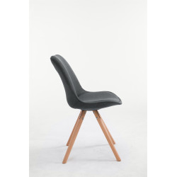 Chaise visiteur Toulouse tissu Natura ronde | gris foncé