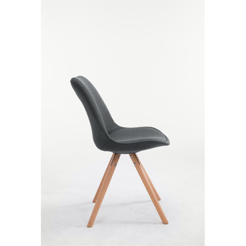 Chaise visiteur Toulouse tissu Natura ronde | gris foncé