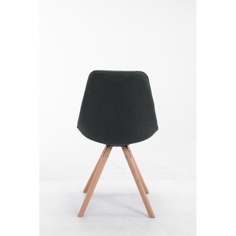 Chaise visiteur Toulouse tissu Natura ronde | gris foncé