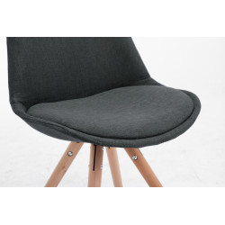 Chaise visiteur Toulouse tissu Natura ronde | gris foncé