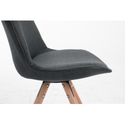 Chaise visiteur Toulouse tissu Natura ronde | gris foncé