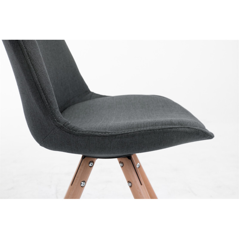 Chaise visiteur Toulouse tissu Natura ronde | gris foncé