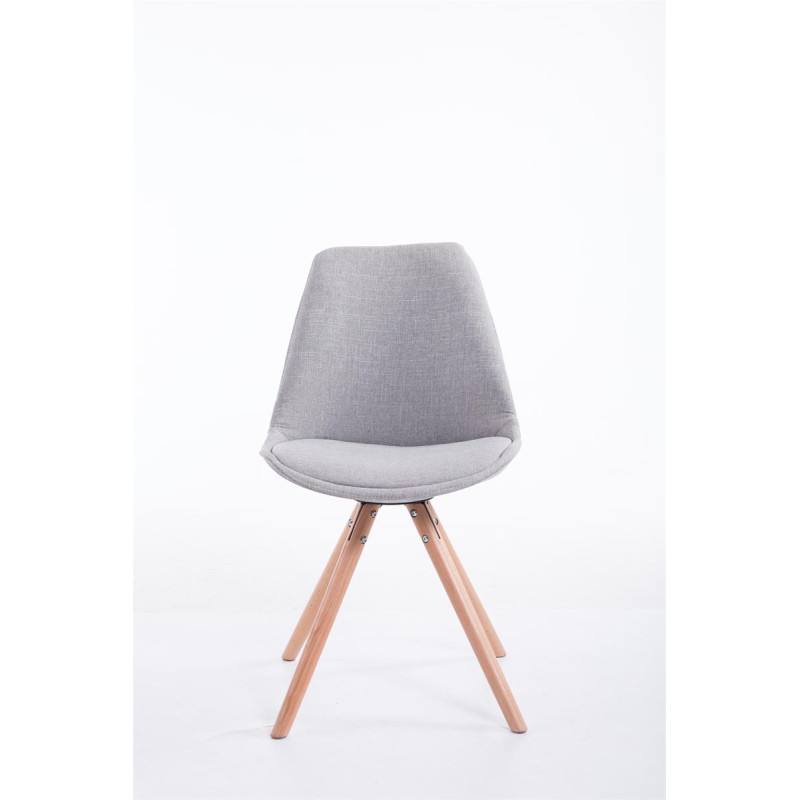 Chaise visiteur Toulouse tissu Natura ronde | gris