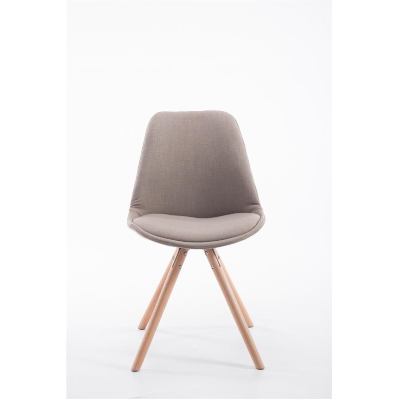 Chaise visiteur Toulouse tissu Natura ronde | taupe