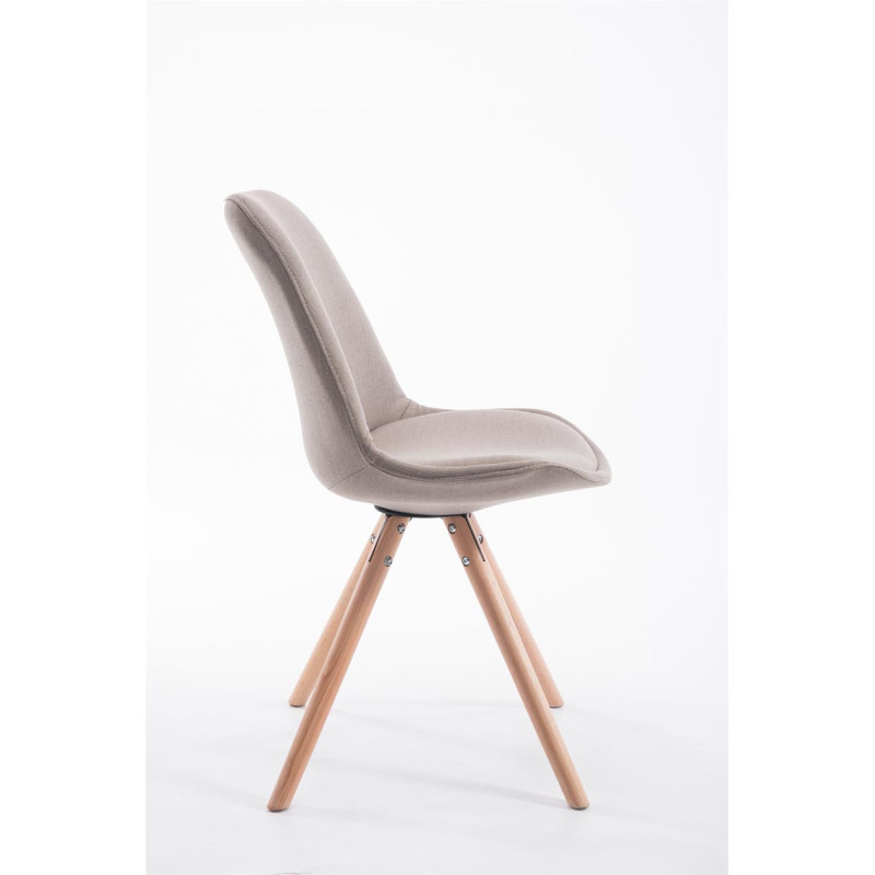 Chaise visiteur Toulouse tissu Natura ronde | taupe