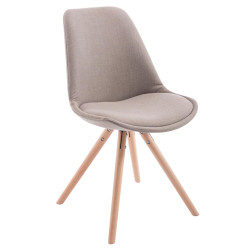 Chaise visiteur Toulouse tissu Natura ronde | taupe
