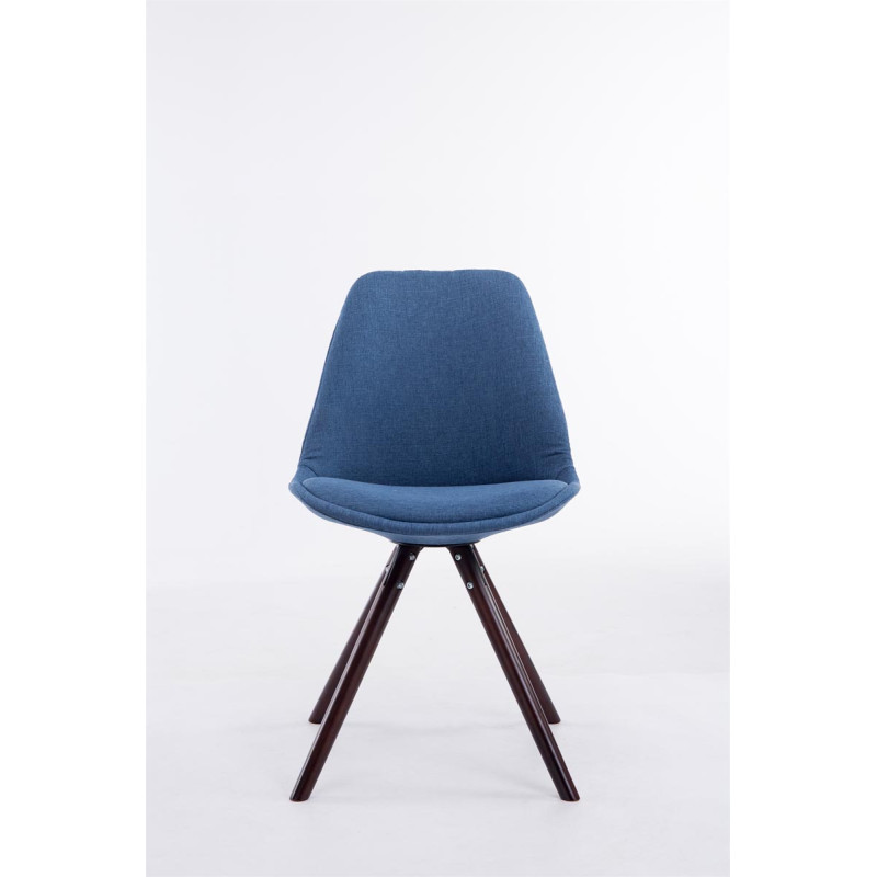 Chaise visiteur Toulouse tissu cappuccino ronde | bleu