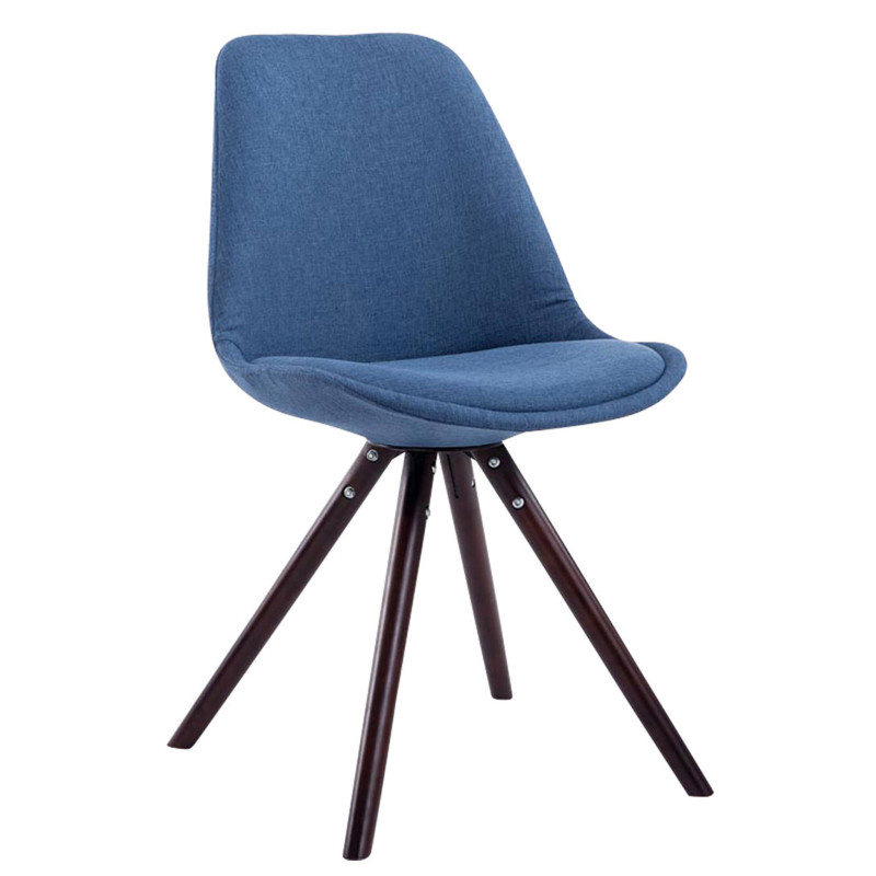 Chaise visiteur Toulouse tissu cappuccino ronde | bleu