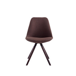 Chaise visiteur Toulouse tissu cappuccino ronde | brun