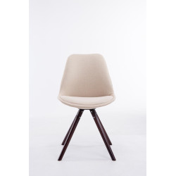 Chaise visiteur Toulouse tissu cappuccino ronde | crème