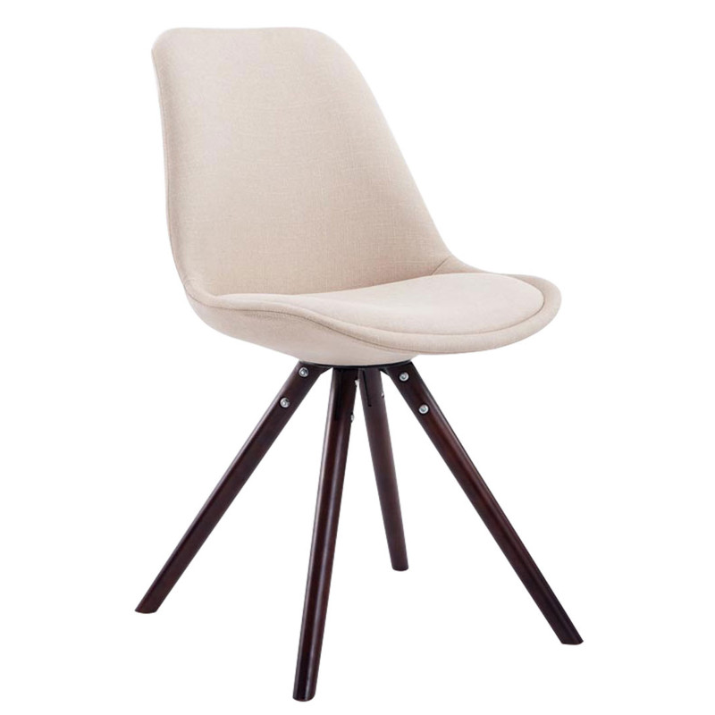 Chaise visiteur Toulouse tissu cappuccino ronde | crème
