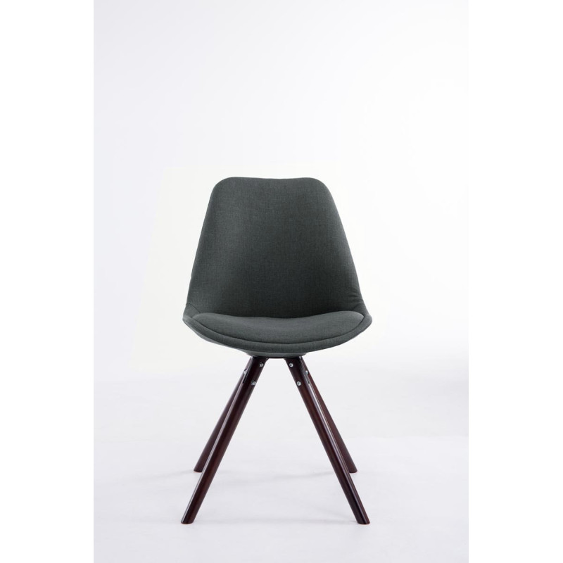 Chaise visiteur Toulouse tissu cappuccino ronde | gris foncé