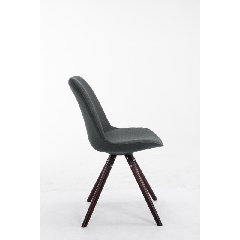 Chaise visiteur Toulouse tissu cappuccino ronde | gris foncé