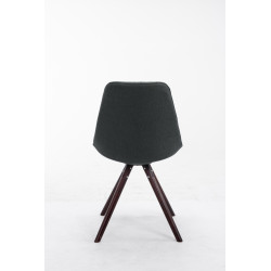 Chaise visiteur Toulouse tissu cappuccino ronde | gris foncé