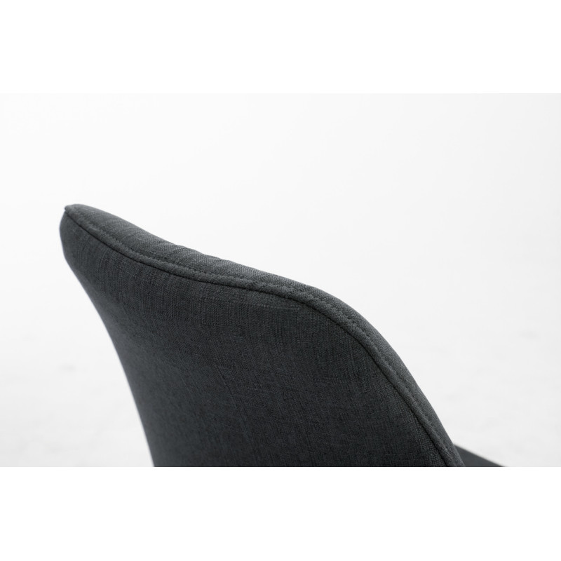 Chaise visiteur Toulouse tissu cappuccino ronde | gris foncé