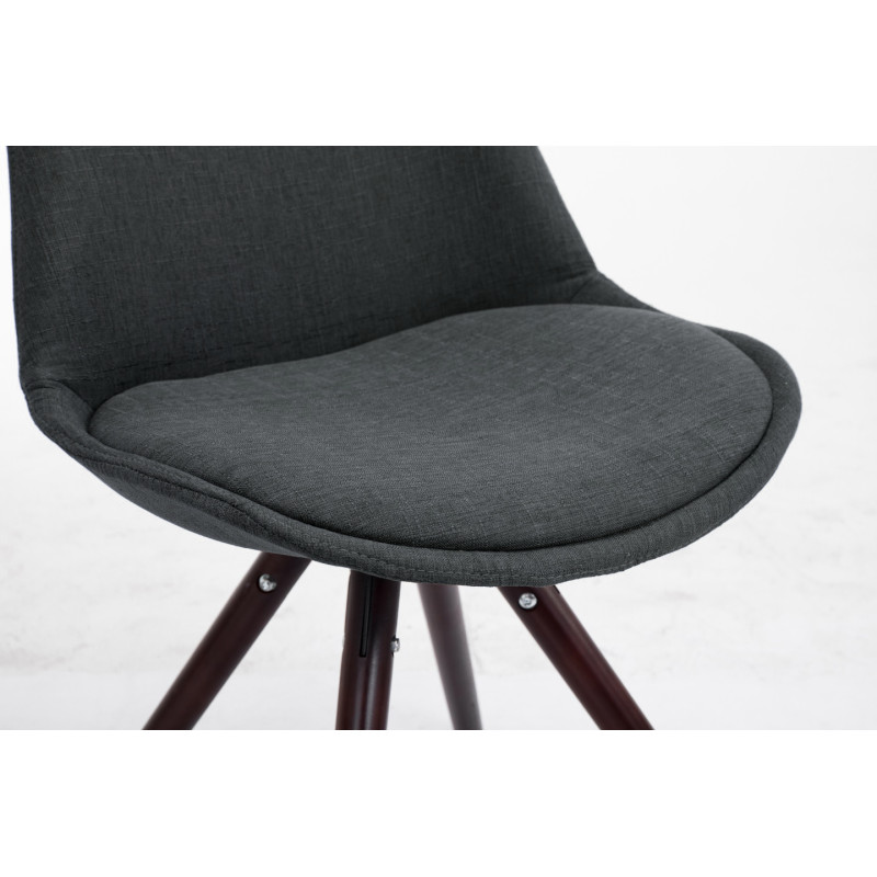 Chaise visiteur Toulouse tissu cappuccino ronde | gris foncé