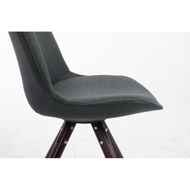 Chaise visiteur Toulouse tissu cappuccino ronde | gris foncé