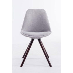 Chaise visiteur Toulouse tissu cappuccino ronde | gris