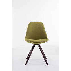 Chaise visiteur Toulouse tissu cappuccino ronde | vert