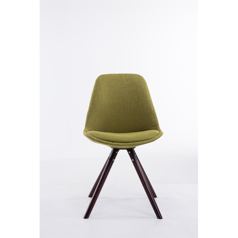 Chaise visiteur Toulouse tissu cappuccino ronde | vert