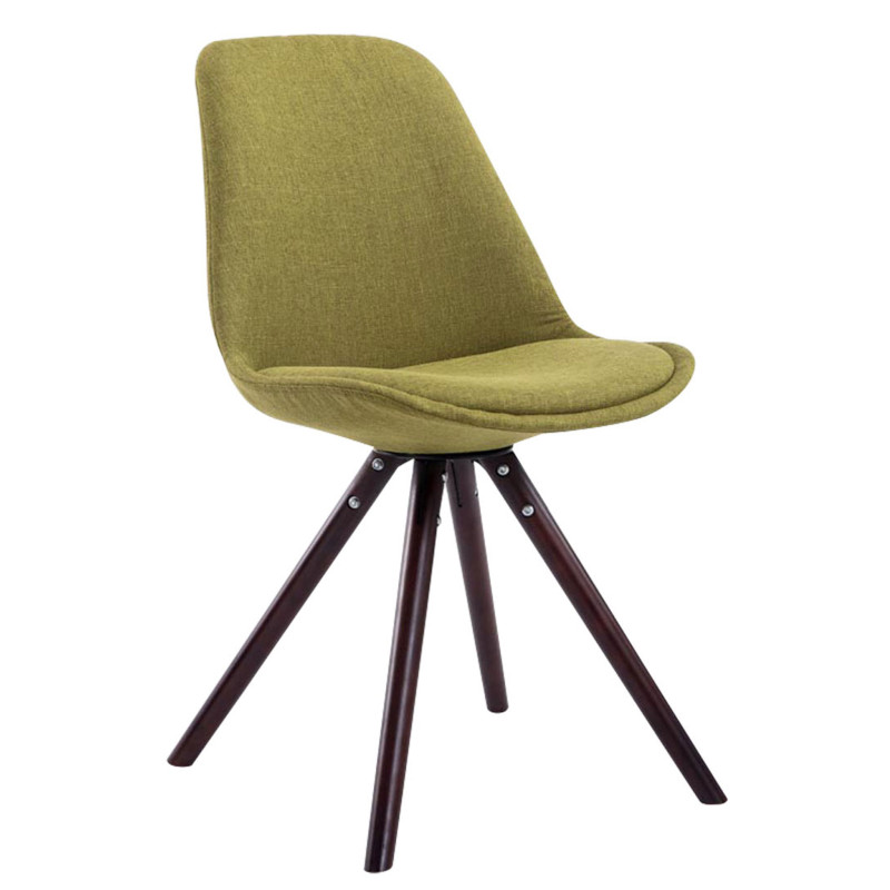 Chaise visiteur Toulouse tissu cappuccino ronde | vert