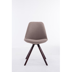 Chaise visiteur Toulouse tissu cappuccino ronde | taupe