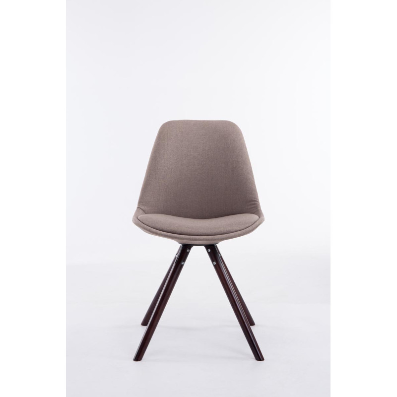 Chaise visiteur Toulouse tissu cappuccino ronde | taupe