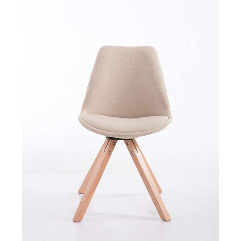 Chaise visiteur Toulouse tissu Natura Square | crème
