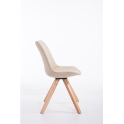 Chaise visiteur Toulouse tissu Natura Square | crème