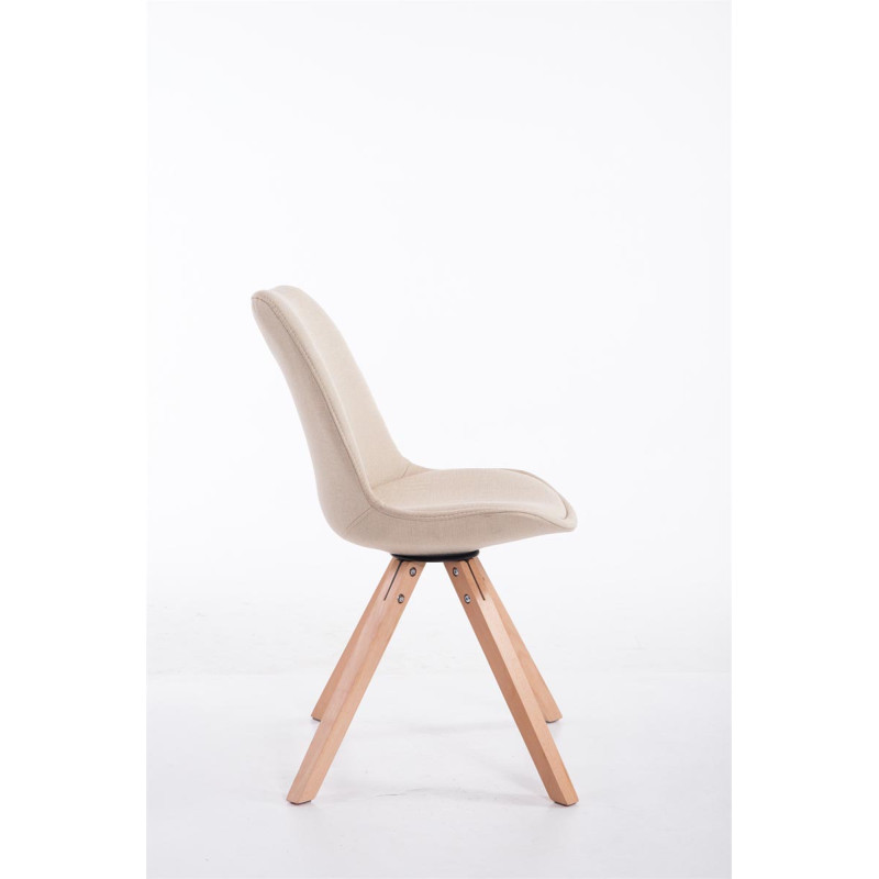 Chaise visiteur Toulouse tissu Natura Square | crème