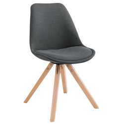 Chaise visiteur Toulouse tissu Natura Square | gris foncé