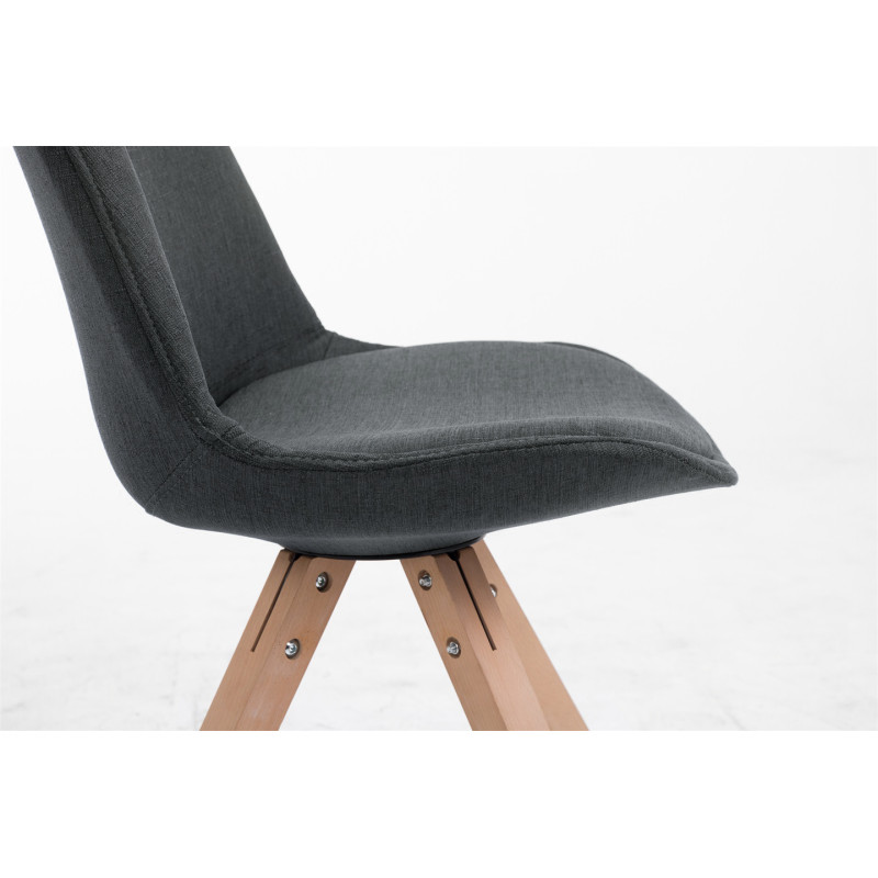 Chaise visiteur Toulouse tissu Natura Square | gris foncé