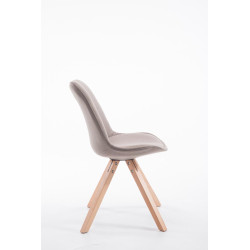 Chaise visiteur Toulouse tissu Natura Square | taupe