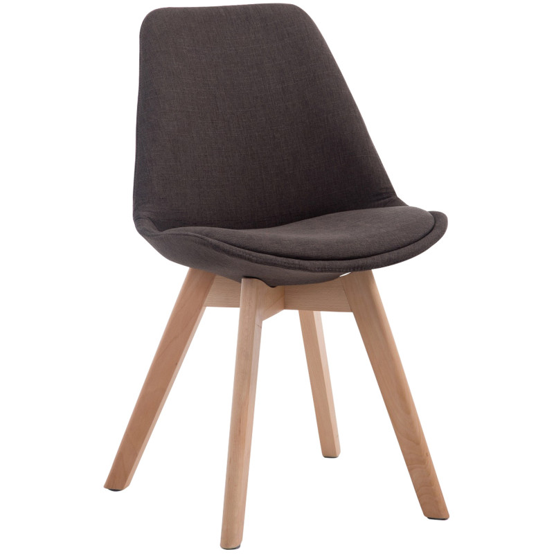 Chaise visiteur Borneo V2 en tissu Natura | gris foncé