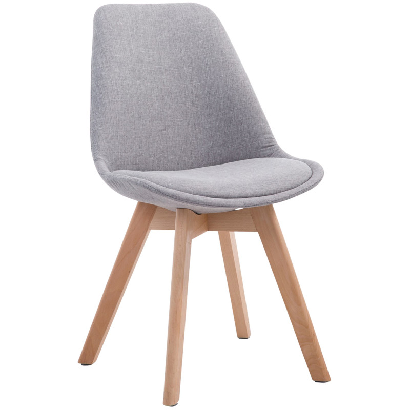 Chaise visiteur Borneo V2 en tissu Natura | gris