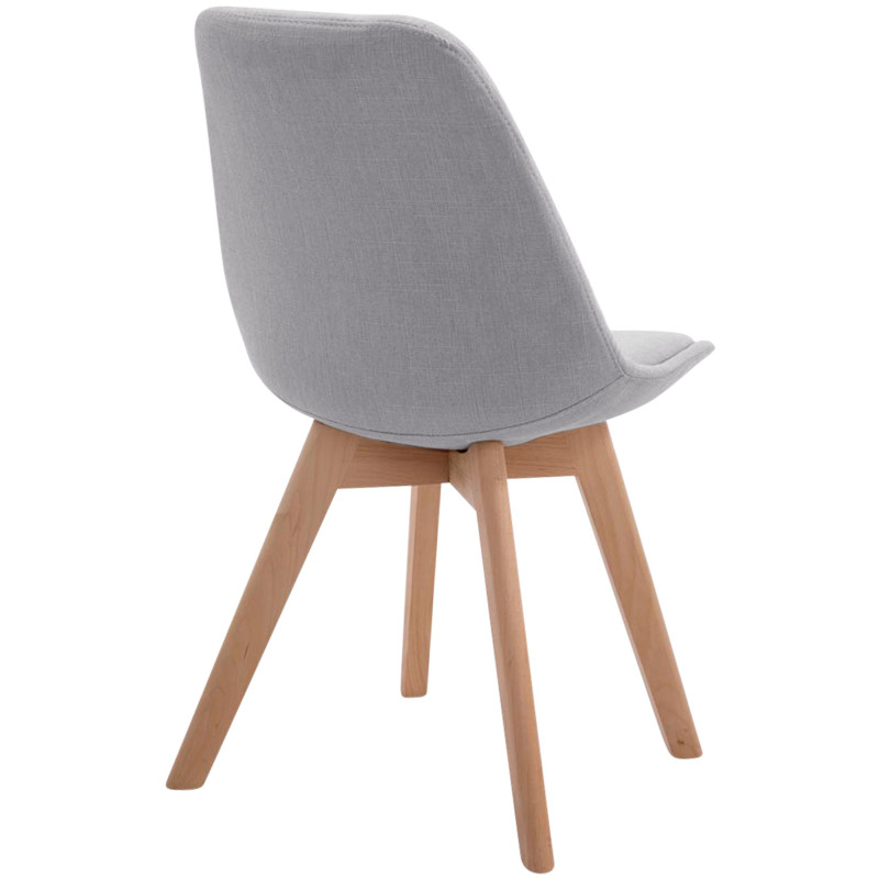 Chaise visiteur Borneo V2 en tissu Natura | gris