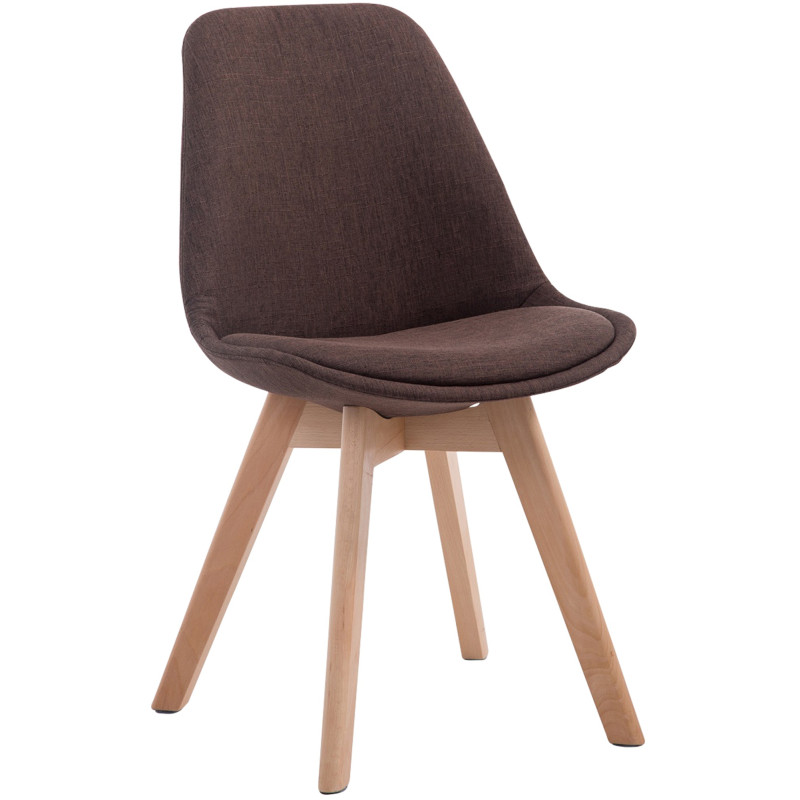 Chaise visiteur Borneo V2 en tissu Natura | brun