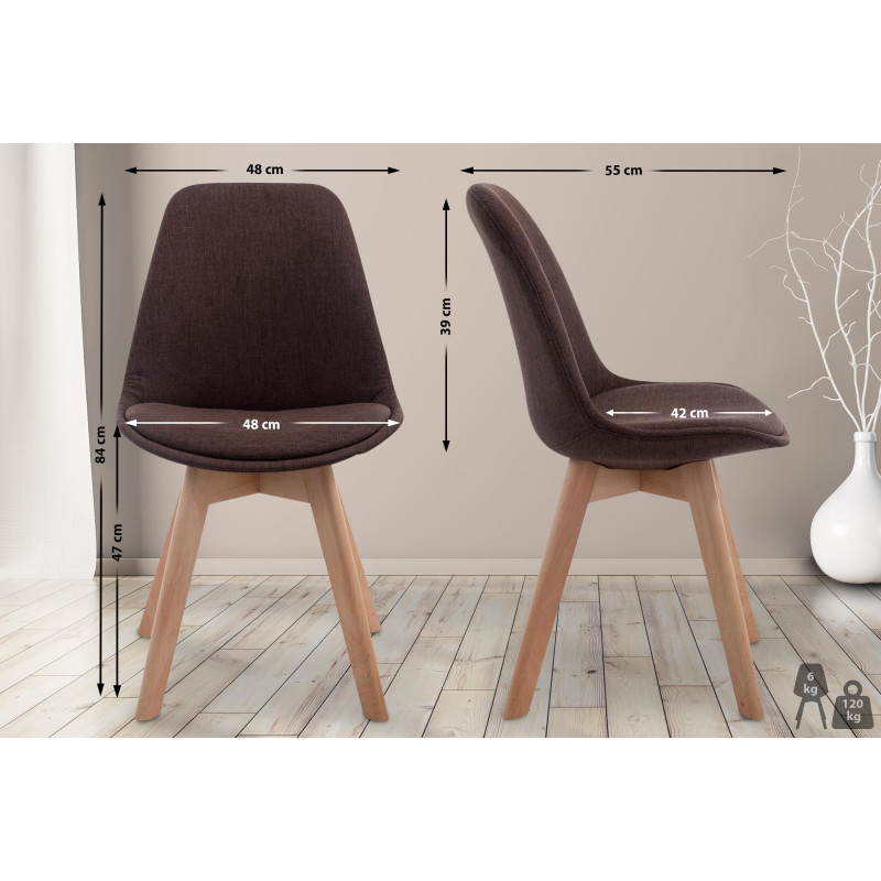 Chaise visiteur Borneo V2 en tissu Natura | brun